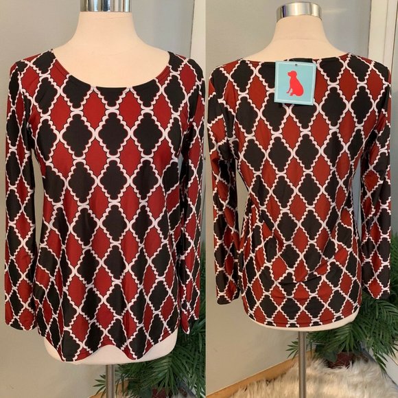 Haley and the Hound NWT Garnet Black Blouse Long sleeve Women's M - Picture 1 of 8